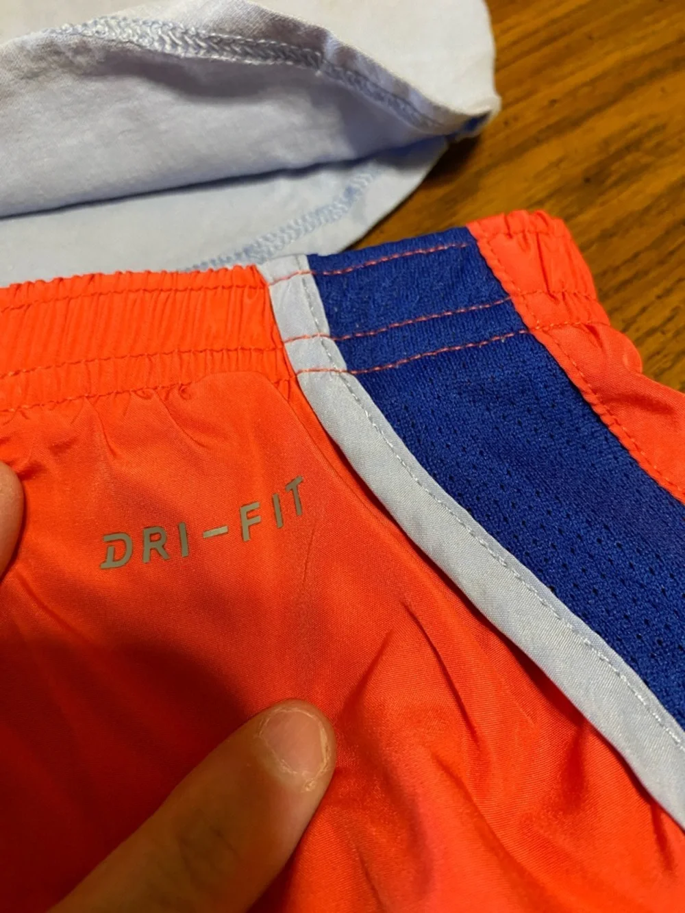 Nike Light Blue Script Tank & Coral and Royal Blue Athletic Shorts - Picture 6 of 13